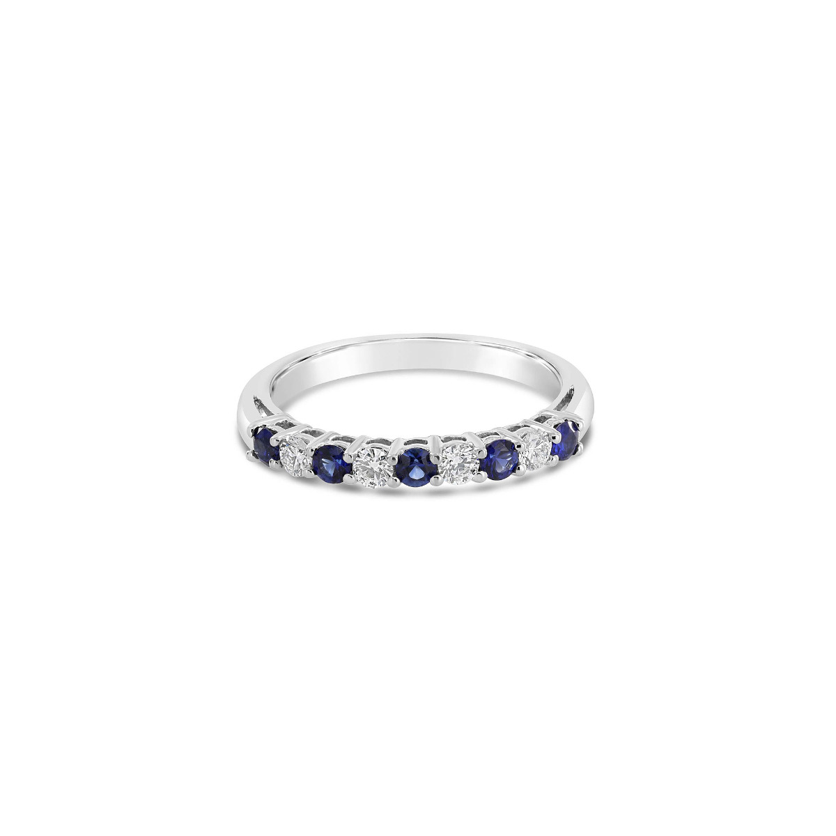 TWO by London Platinum Blue Sapphire and Diamond Wedding Band