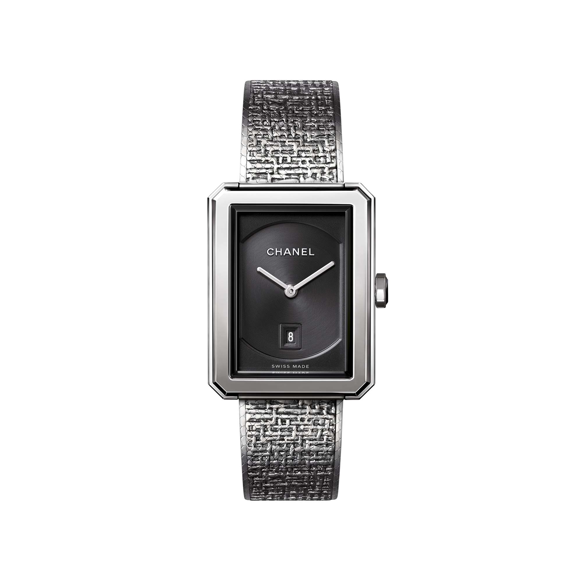 CHANEL Boy Friend Tweed Medium Steel Watch