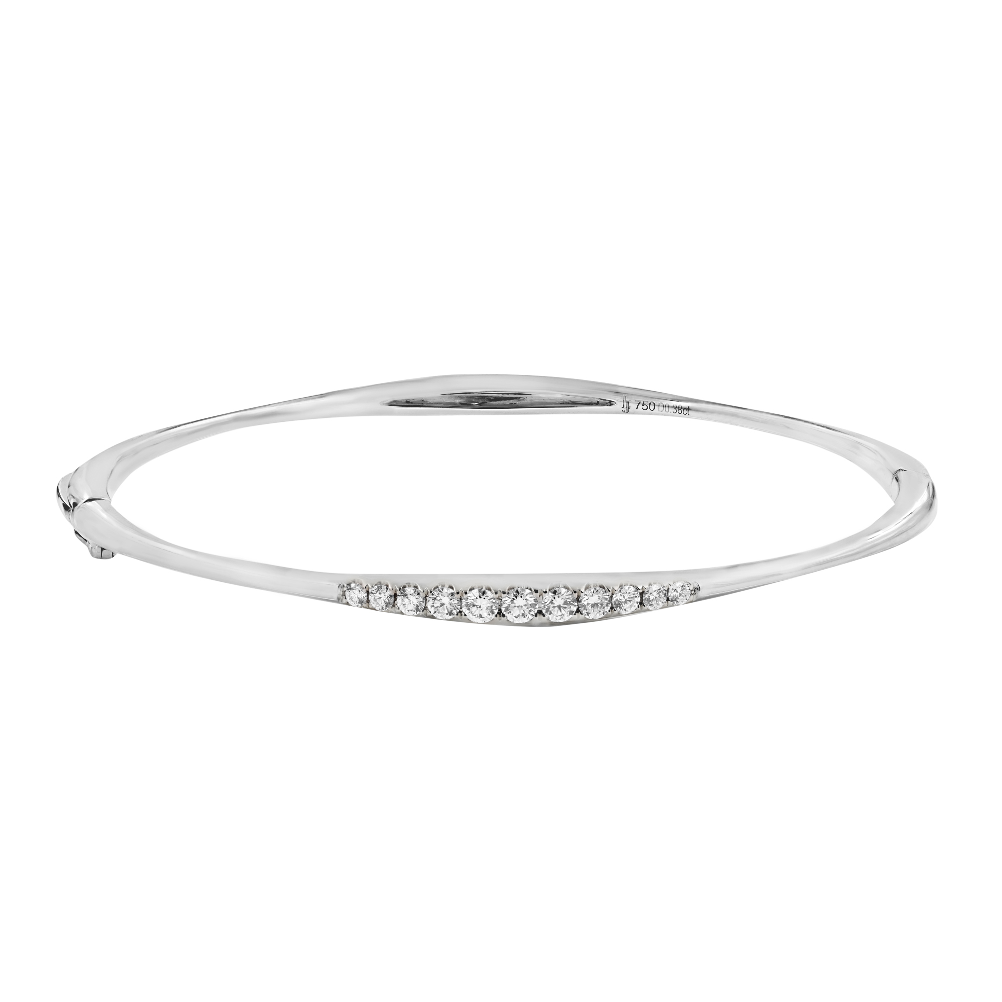 London Collection 18k White Diamond Thin Bangle Bracelet