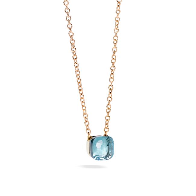 Pomellato Nudo Sky Blue 18k Rose and White Gold Necklace