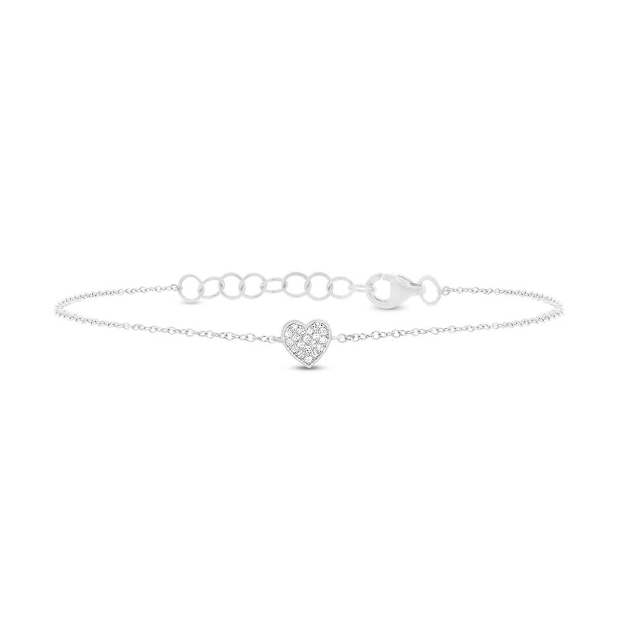 London Collection White Gold Diamond Heart Bracelet