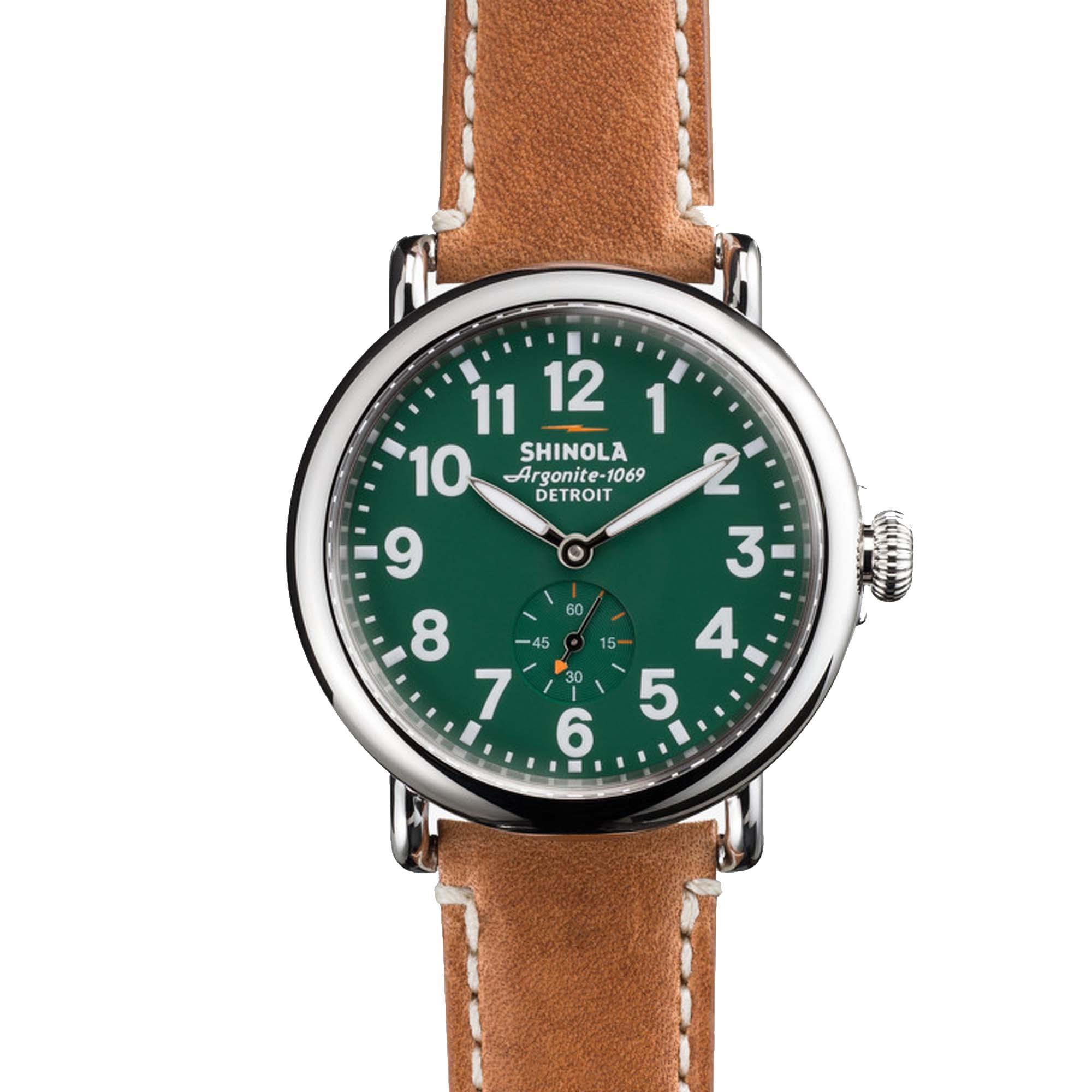 Shinola Runwell 41mm, Brown Leather Strap