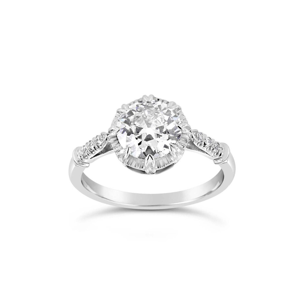 Single Stone Arielle Platinum Old European Cut Engagement Ring