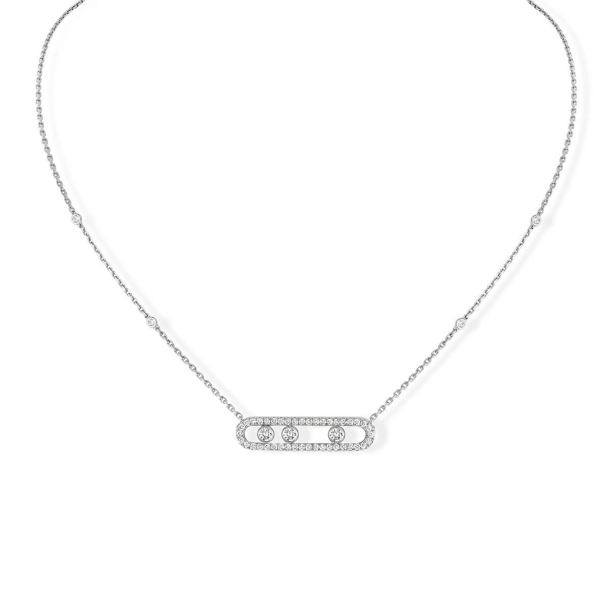 Messika Move Pave White Gold Diamond Necklace