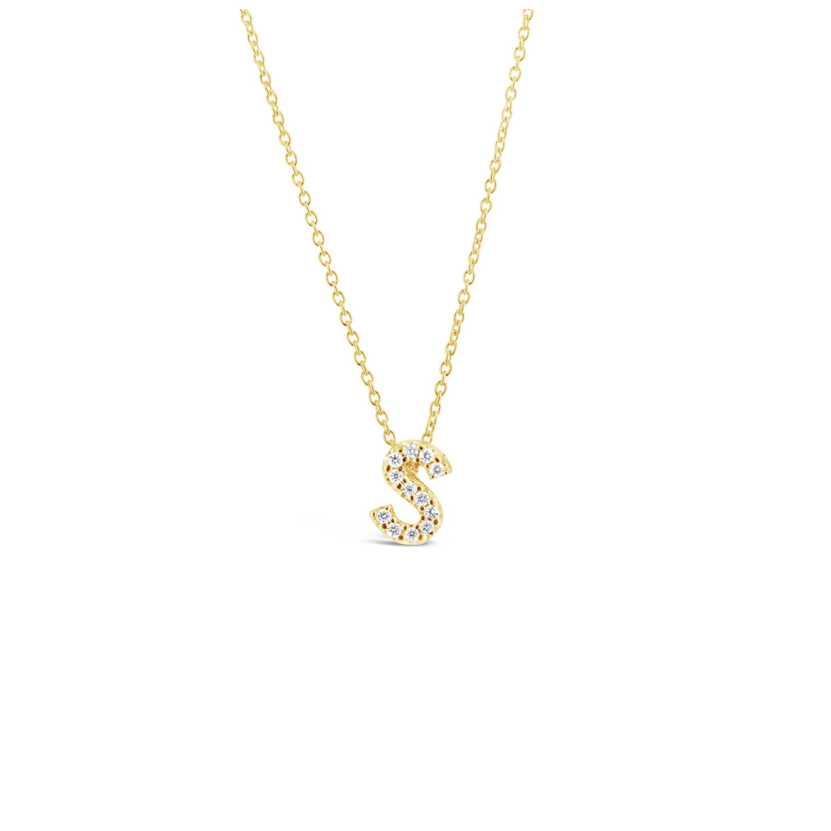 Roberto Coin 18k Yellow Gold and Diamond Love Letter S Initial Pendant