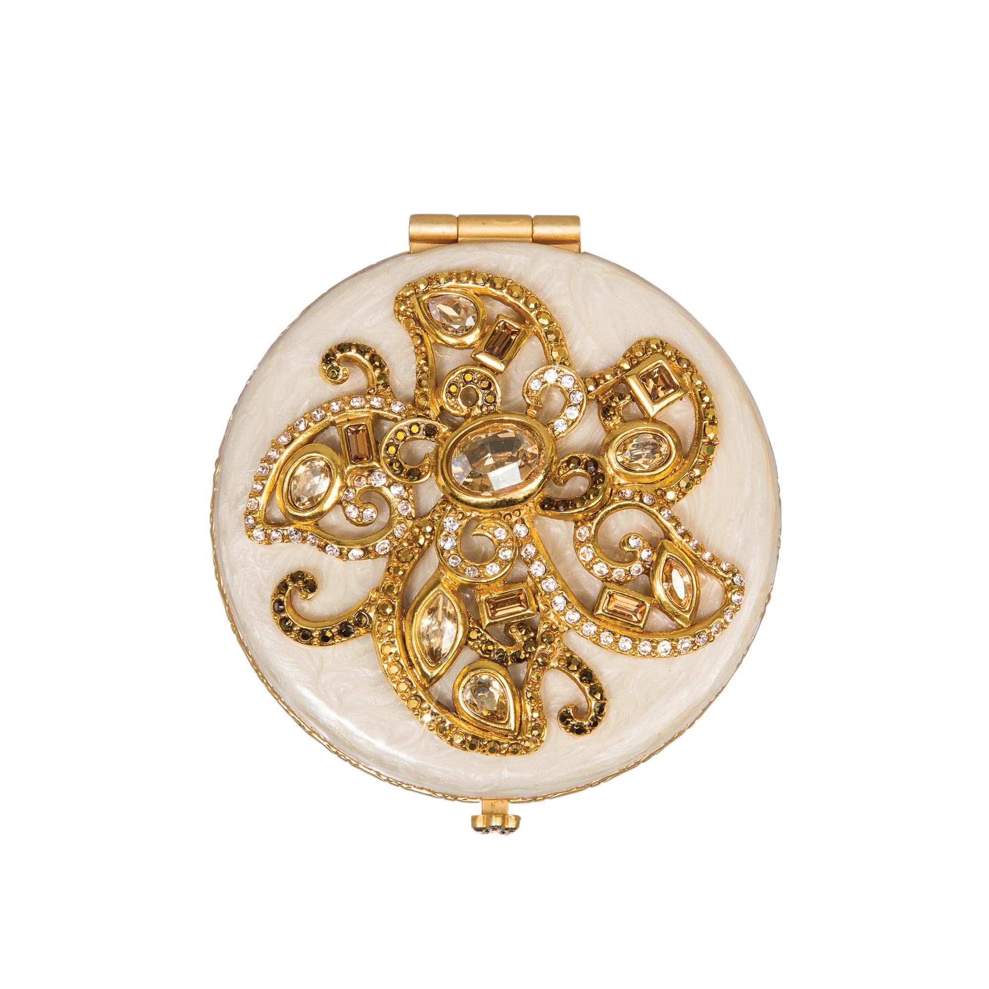 Jay Strongwater Elizabeth Flower Jeweled Compact