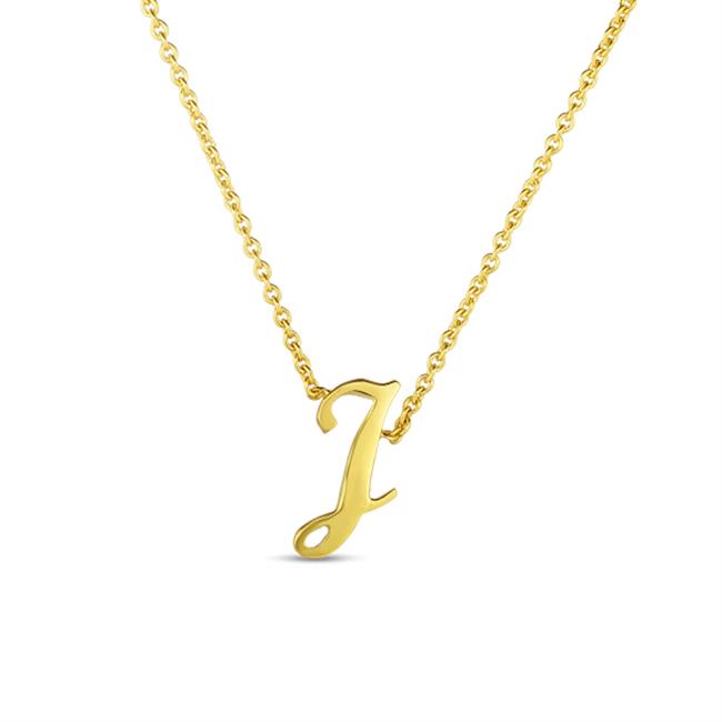 Roberto Coin Tiny Treasures 18k Yellow Gold Letter J Pendant Necklace