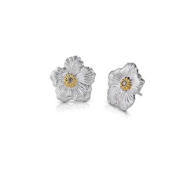 Buccellati Blossoms Gardenia Diamond Button Earrings