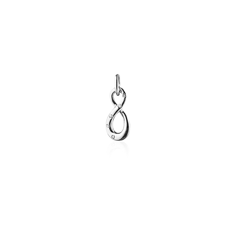 Monica Rich Kosann Sterling Silver Mini Infinity Sapphire Charm