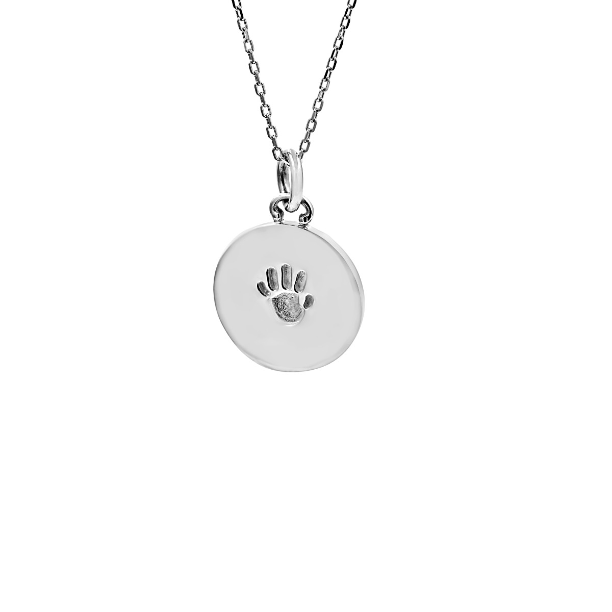 Monica Rich Kosann Sterling Silver Hand Print Charm Necklace