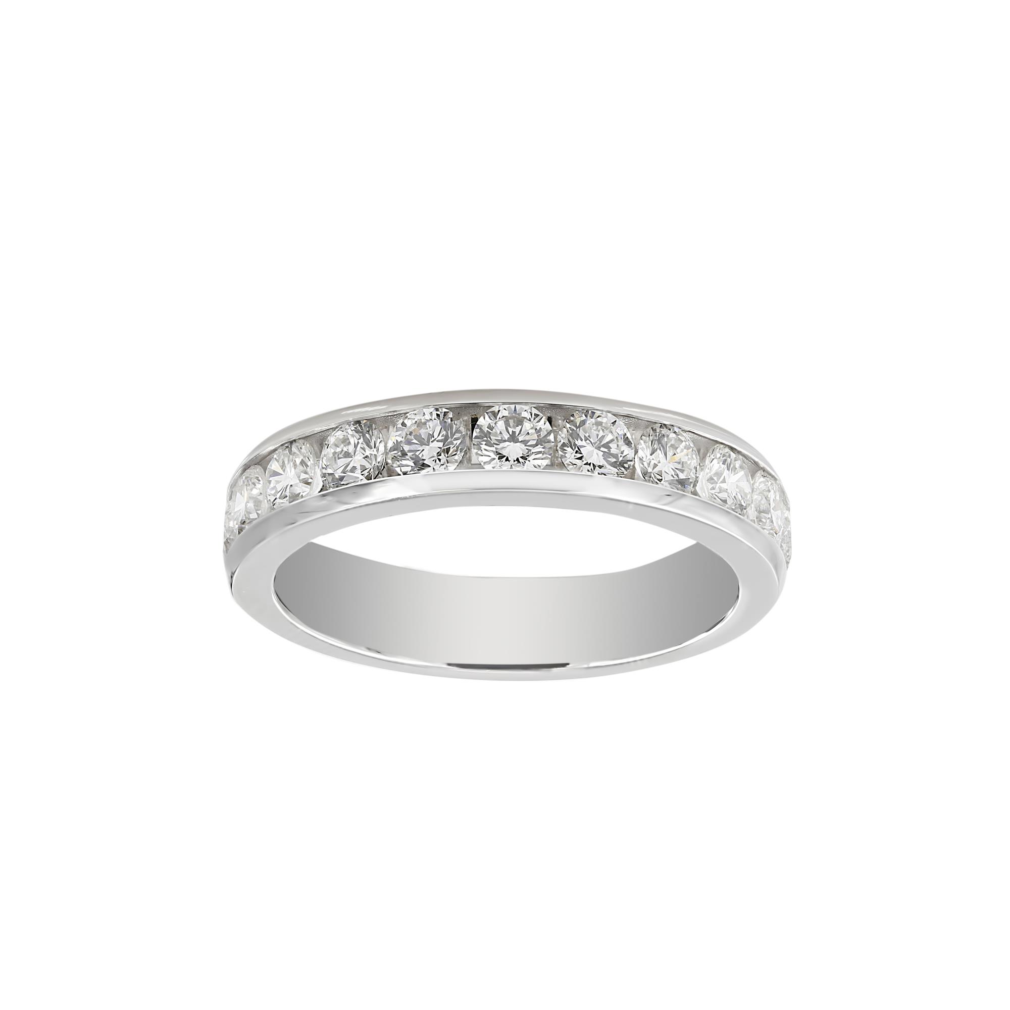 London Collection 14k White Gold Channel Set Diamond Band