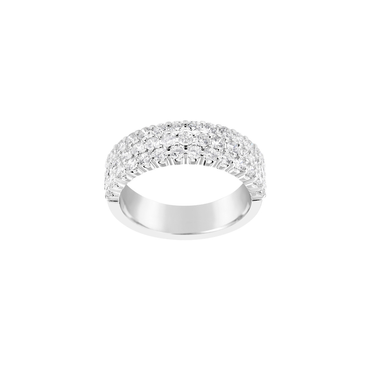 TWO by London 14k White Gold Three Row Diamond Anniversary Band