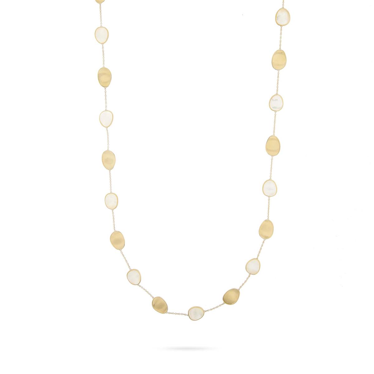 Marco Bicego Lunaria 18k Yellow Gold White Mother of Pearl Long Necklace