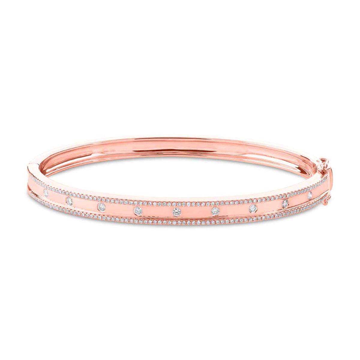 London Collection 14k Rose Gold and Diamond Bangle Bracelet