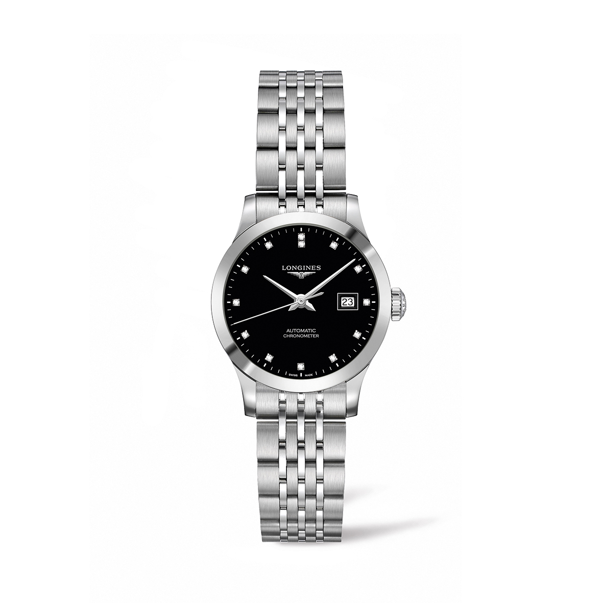 Longines Record Stainless Steel 30mm Diamond Automatic