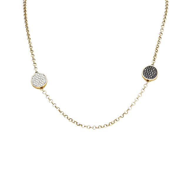 Vhernier Giotto Picco No 6 18k Yellow Gold Black and White Diamond Necklace