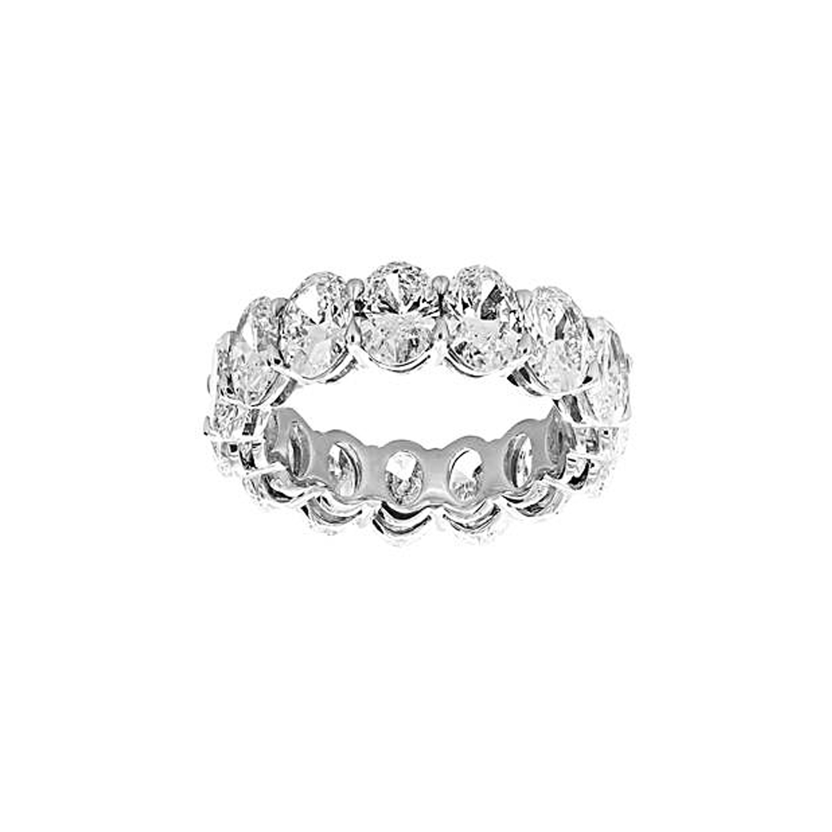 Norman Silverman Platinum 15 Oval Shape Diamond Eternity Band 7.82cts