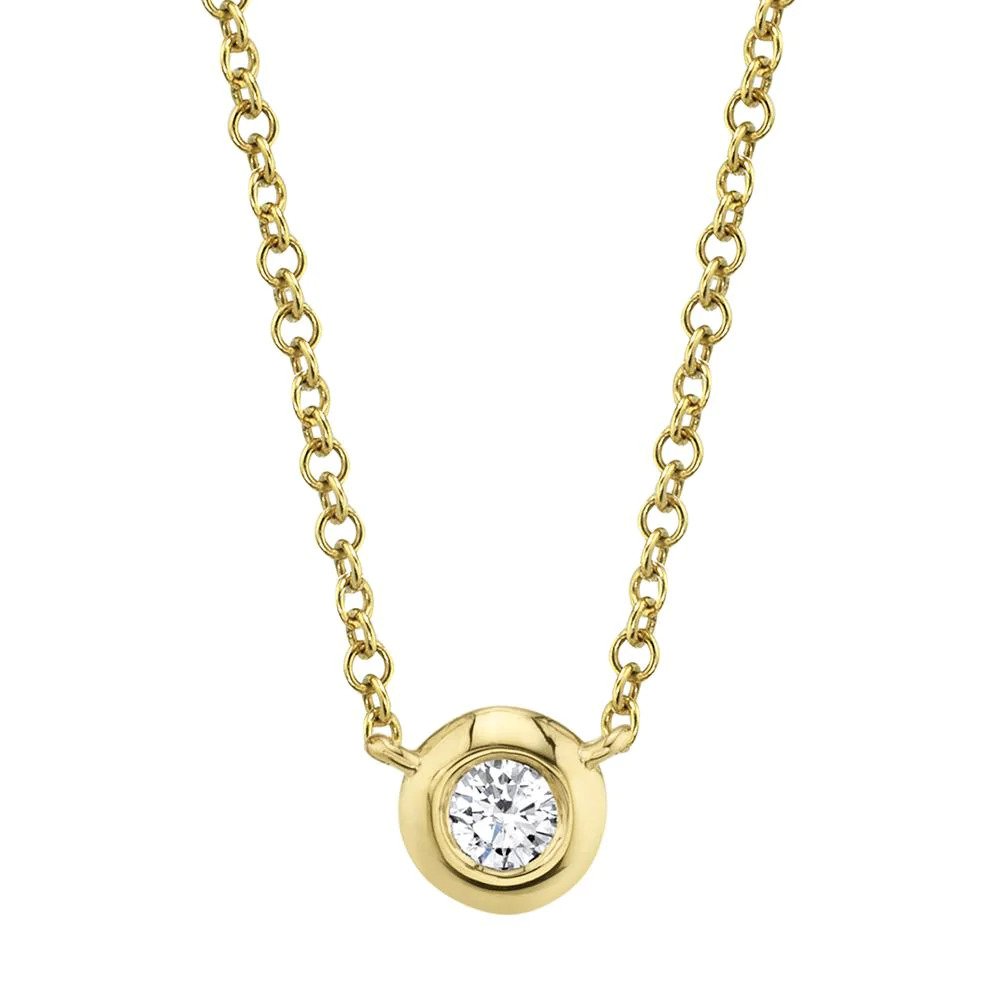 London Collection 14k Gold Bezel Set Diamond Necklace