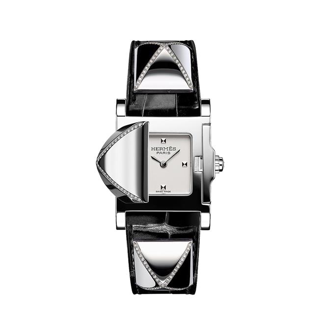 Hermes Medor PM Steel with Diamonds