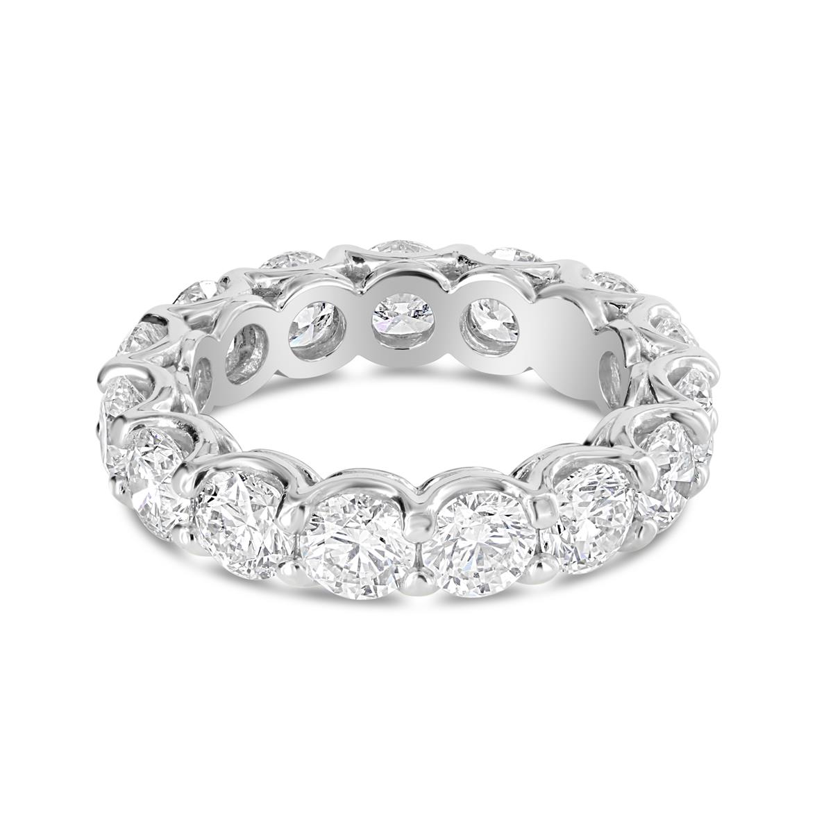 A.Link Platinum U Prong Round Diamond Eternity Band