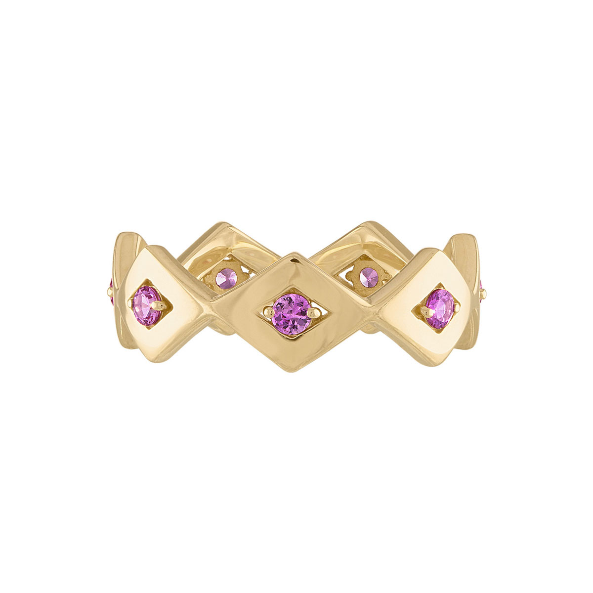 Gigi Ferranti Lucia 14k Yellow Gold Pink Sapphire Eternity Band