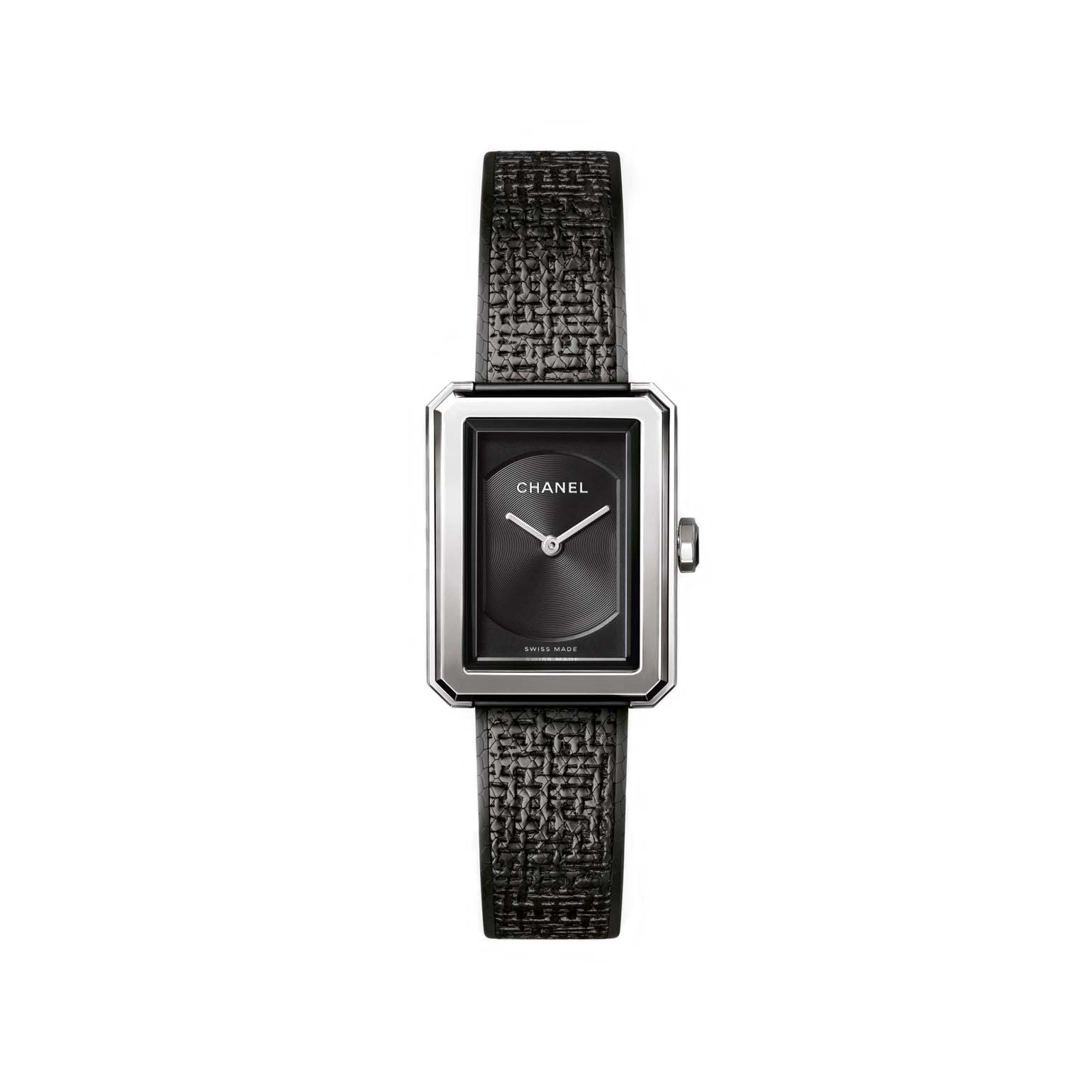 CHANEL Boy Friend Tweed Stainless Steel Medium Watch