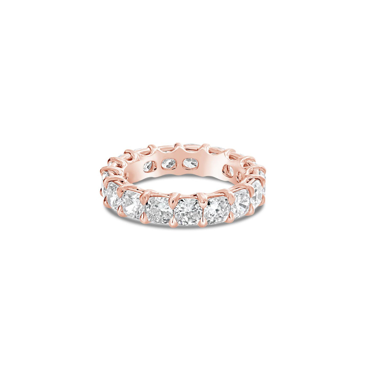 London Collection 18k Rose Gold Cushion Cut Diamond Eternity Band