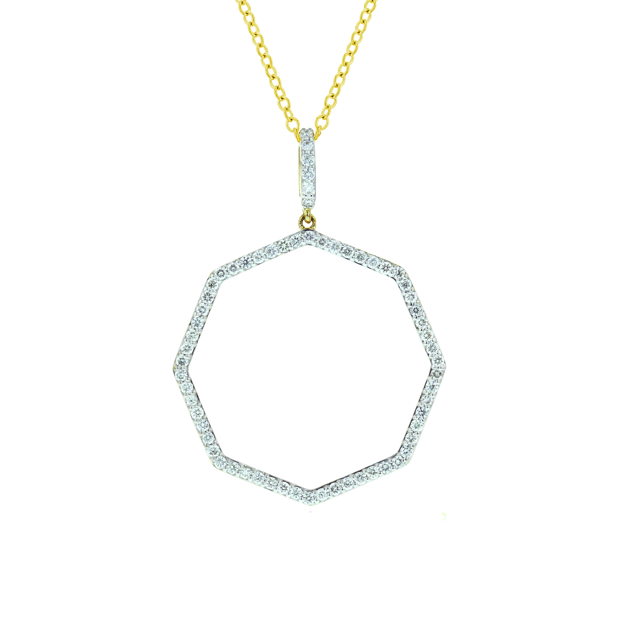 Phillips House 14k Yellow Gold Diamond 25mm Hero Bale Necklace