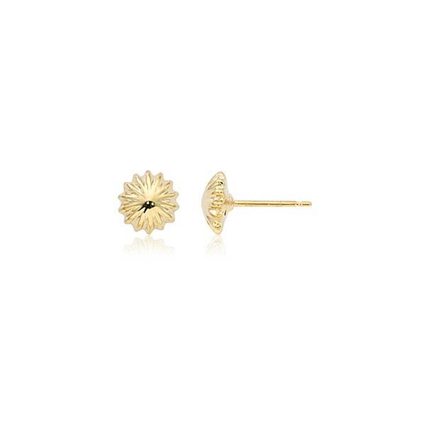 London Collection Yellow Gold Scallop Button Earrings