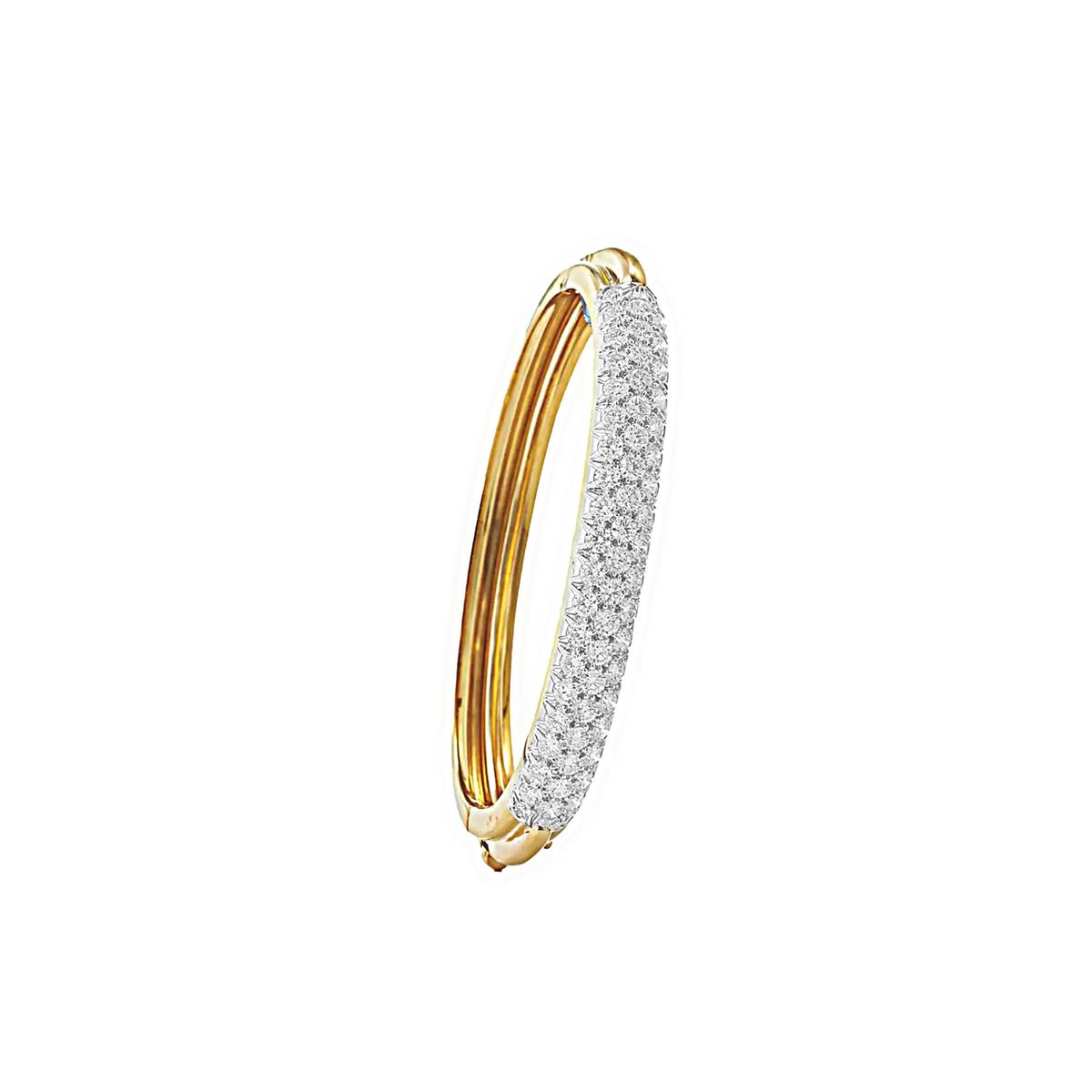 David Webb 57th Street 18k and Platinum Pave Bangle