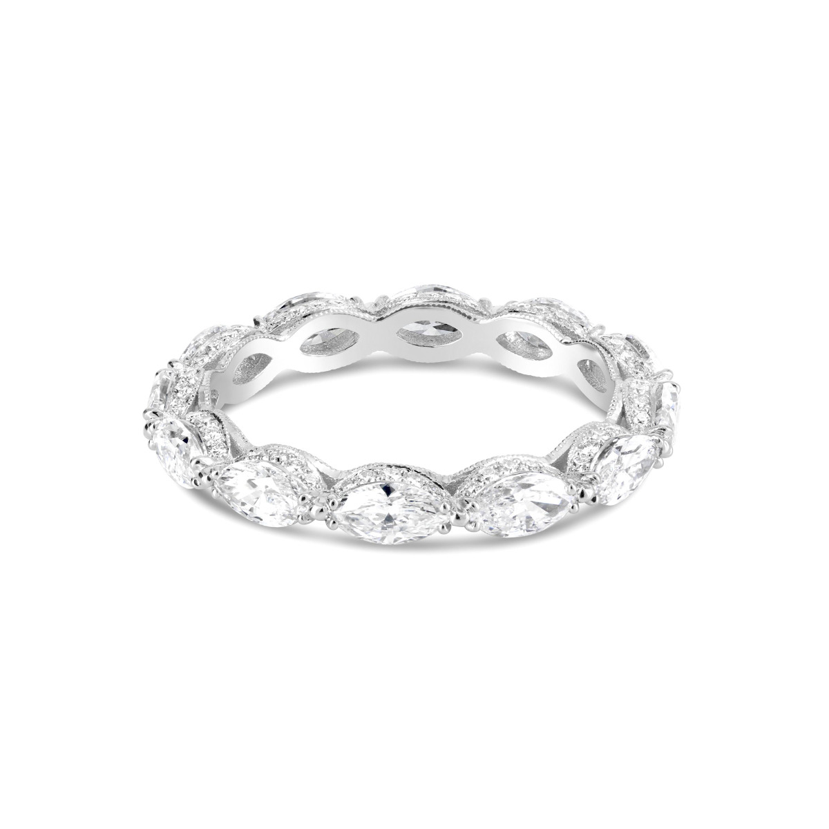 Tacori Platinum Diamond Marquise Shape Eternity Band