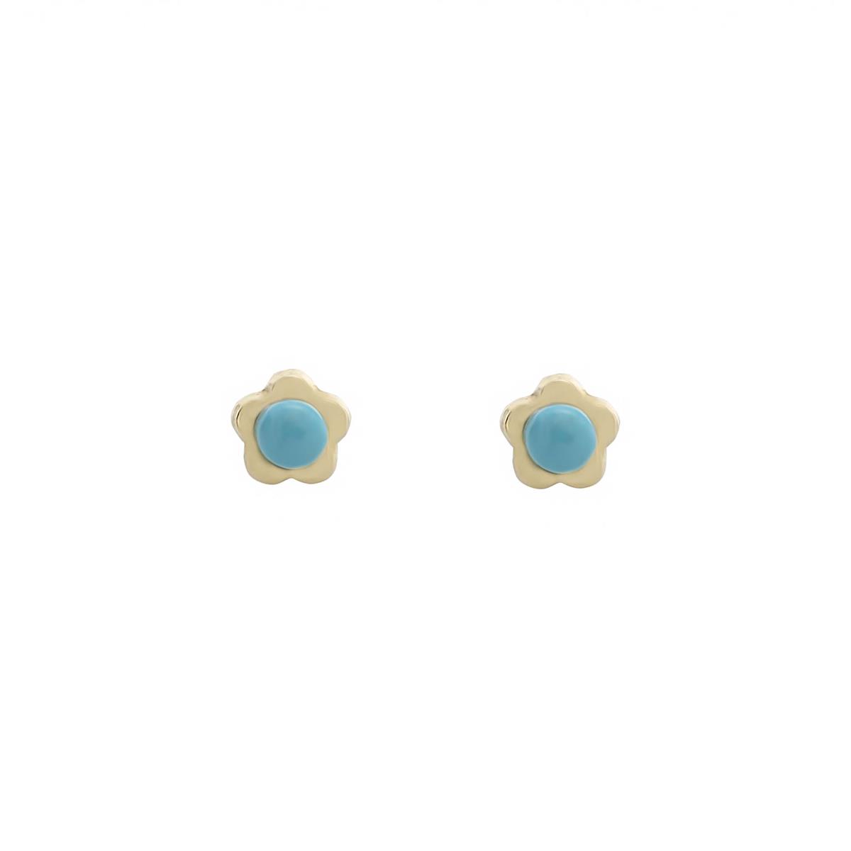 London Collection 14k Turquoise Star Stud Earrings