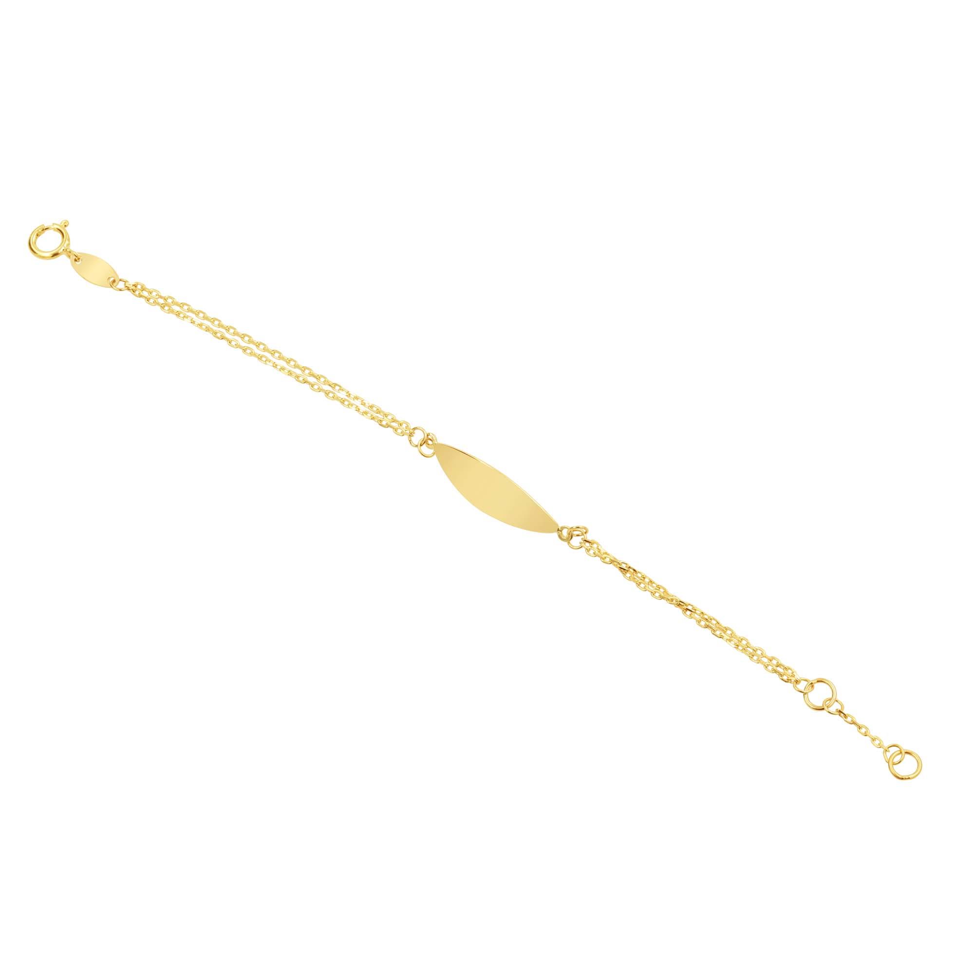 London Collection 14k Yellow Gold Eye Shaped ID Bracelet 6"