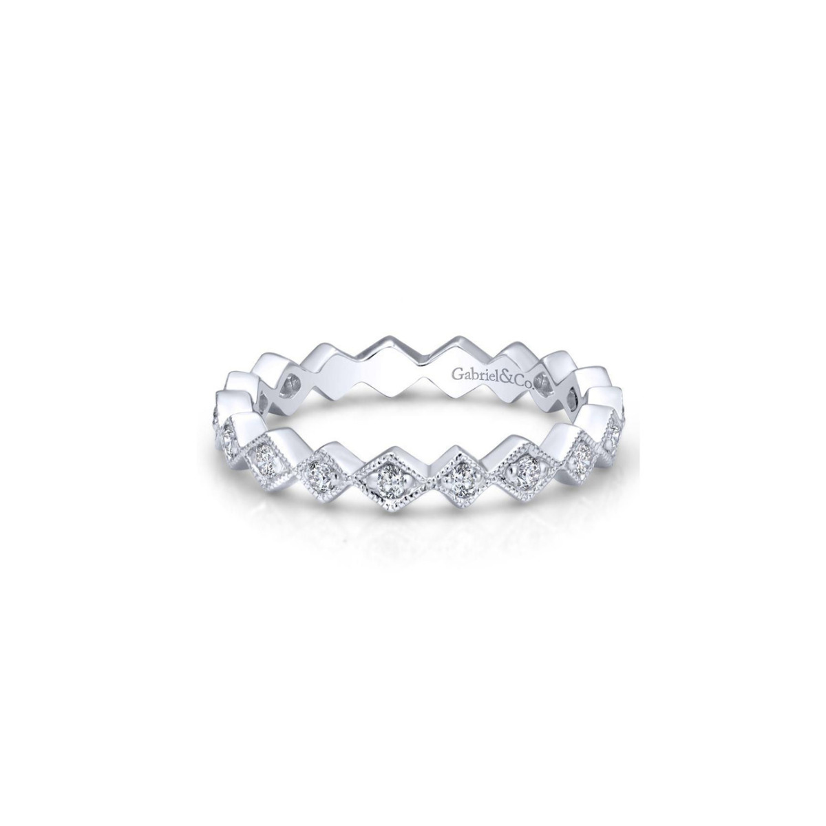 Gabriel & Co 14k Round Diamond Stackable Anniversary Band