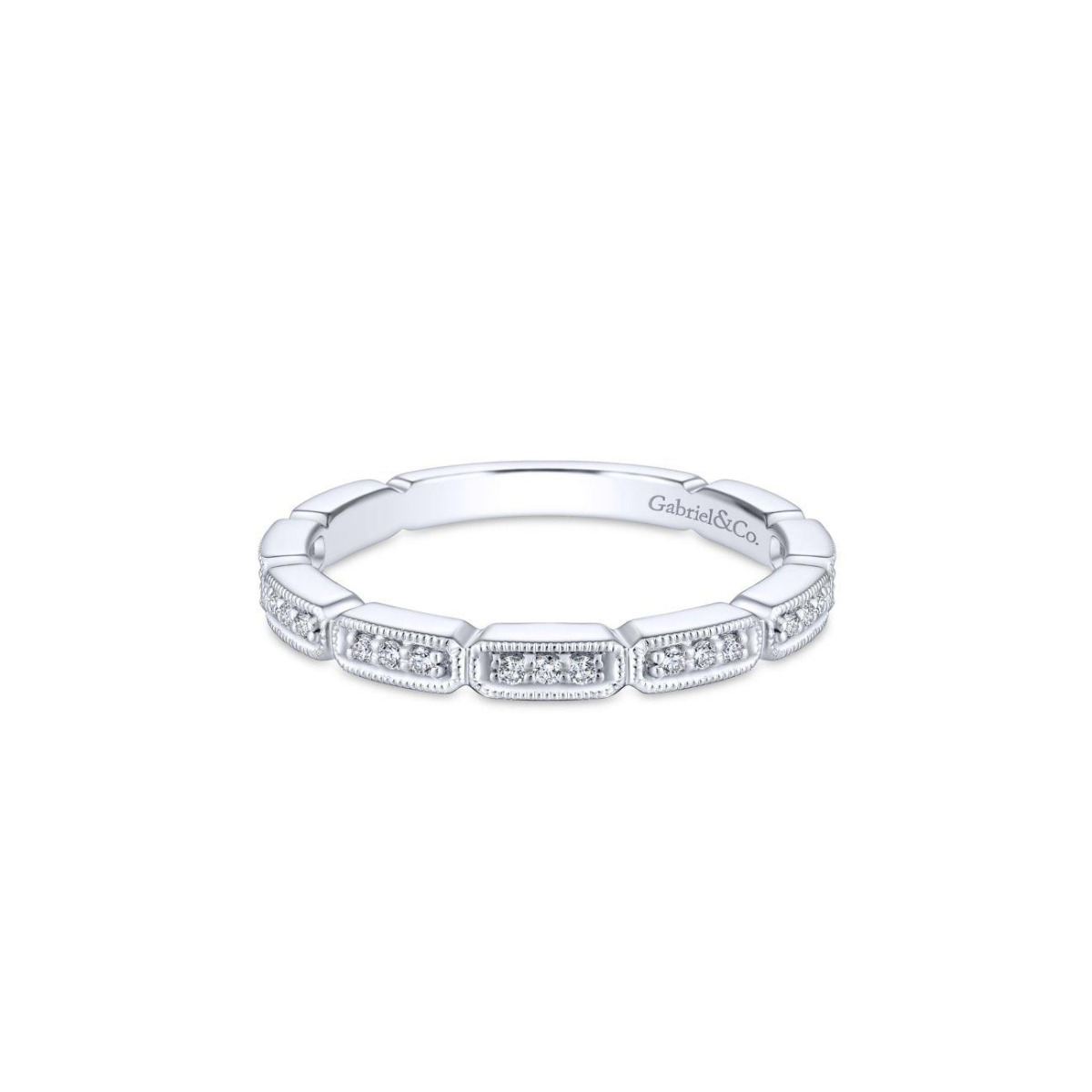 Gabriel & Co 14k Cluster Diamond Wedding Band