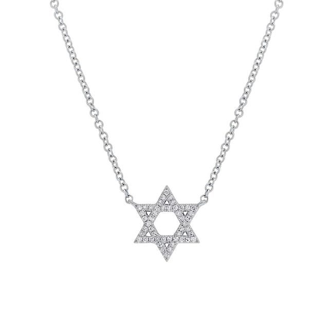 London Collection 14k Diamond Star of David Pendant Necklace