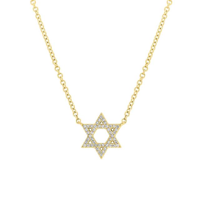 London Collection 14k Diamond Star of David Pendant Necklace