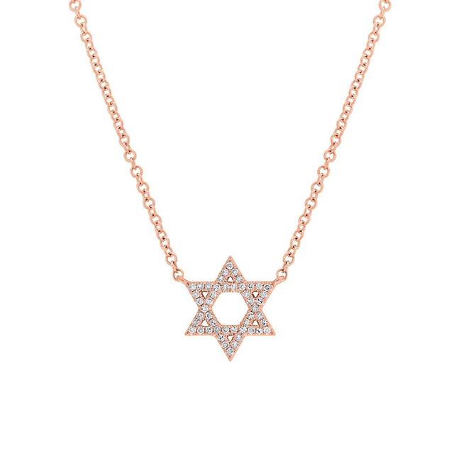 London Collection 14k Diamond Star of David Pendant Necklace