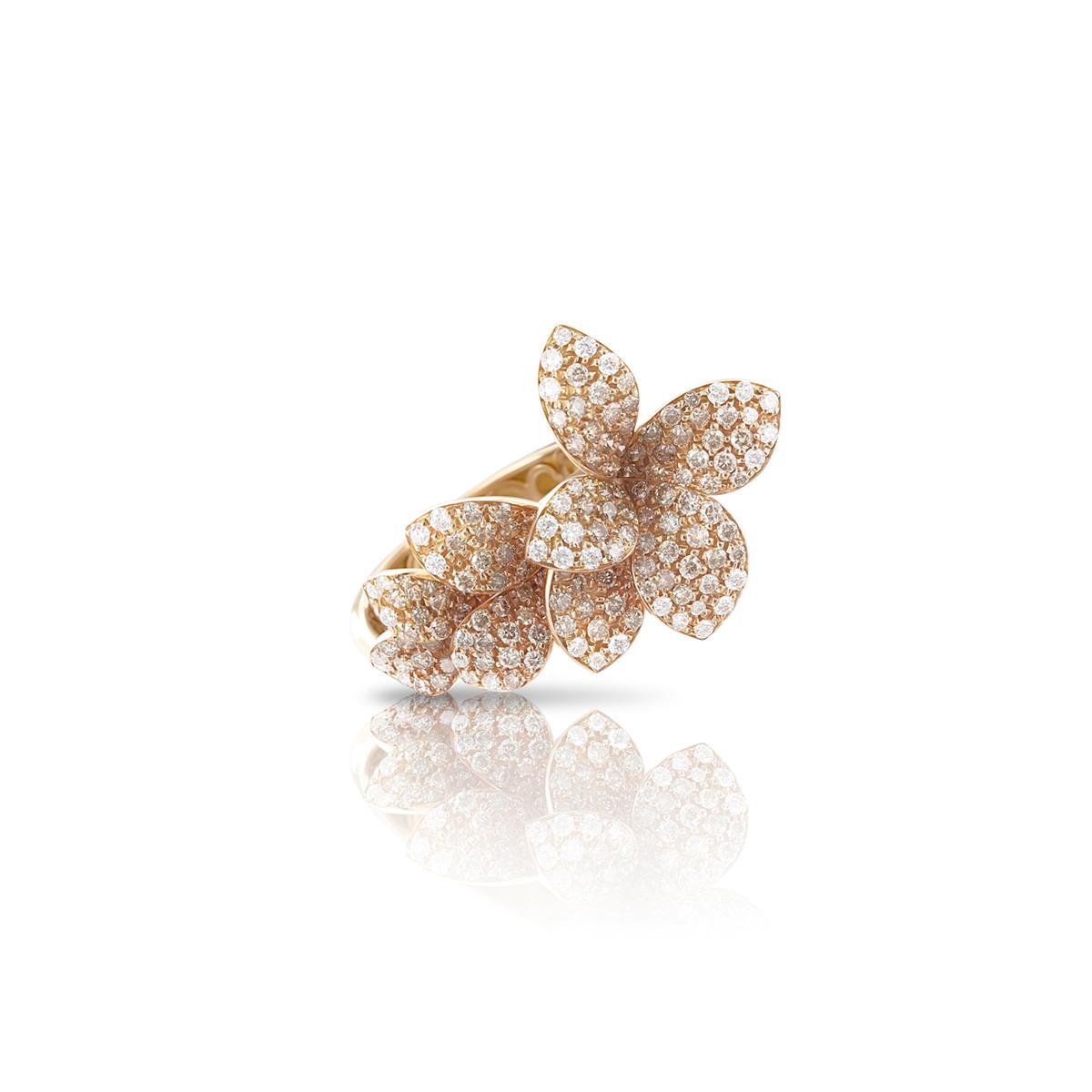 Pasquale Bruni Giardini 18k Rose Gold Brown and White Diamond Ring