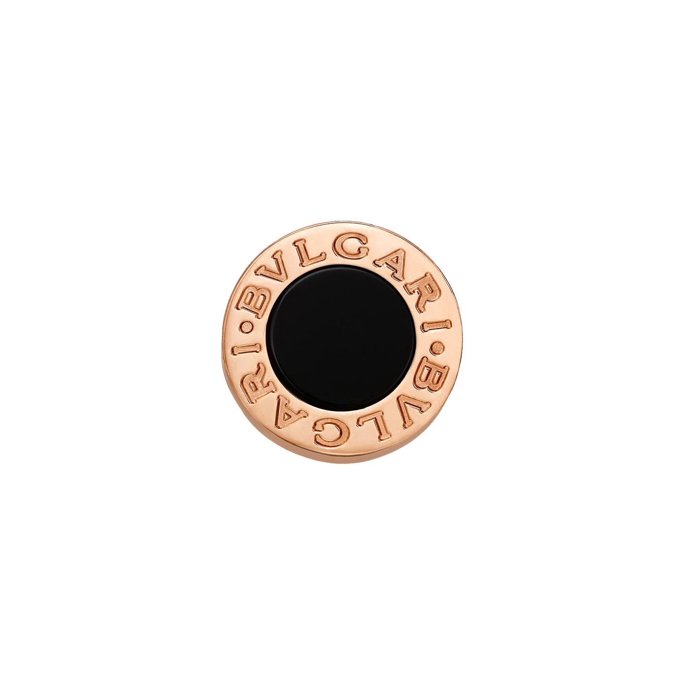 Bvlgari Bvlgari 18k Rose Gold Black Onyx Single Stud Earring