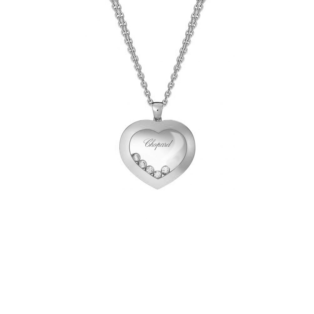 Chopard Happy Diamonds 18k White Gold Diamond Heart Pendant