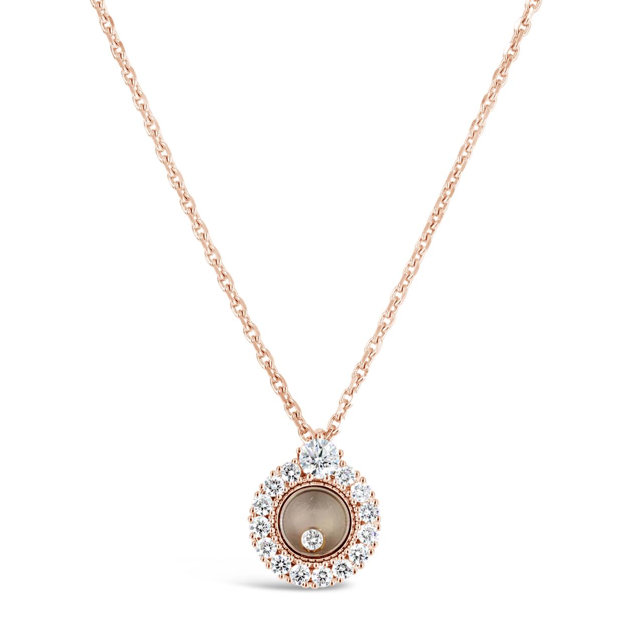 Chopard Happy Diamond 18k White And Rose Gold Pendant Necklace