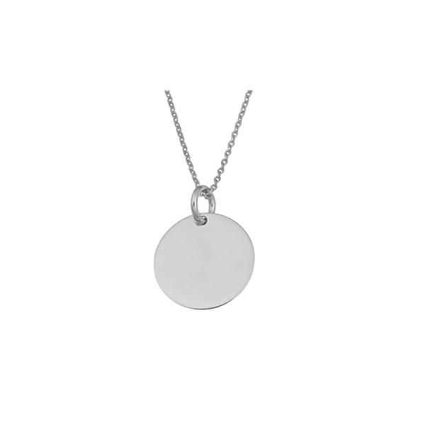 London Collection 14k White Gold Disc Pendant