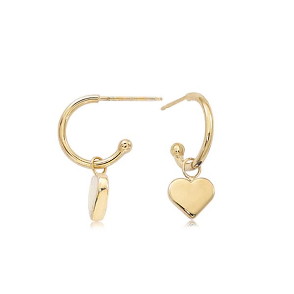 London Collection Yellow Gold Heart Dangle Earrings