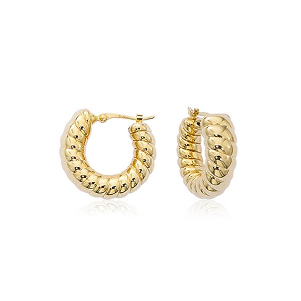 London Collection 14k Small Twisted Hoop Earrings