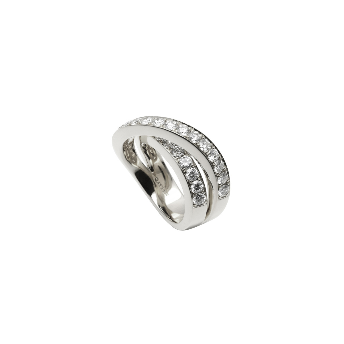 London Collection White Gold Diamond Crossover Ring