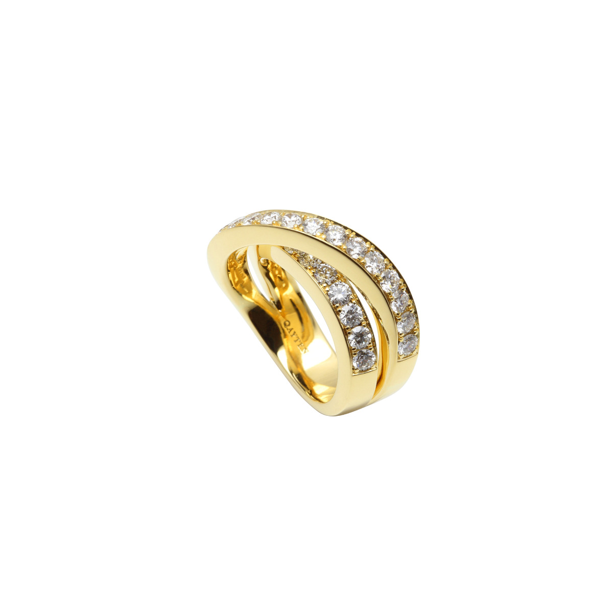 London Collection Diamond Crossover Yellow Gold Ring