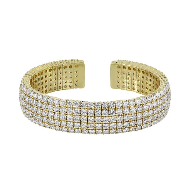 Norman Silverman 18k Yellow Gold Diamond Cuff Bracelet