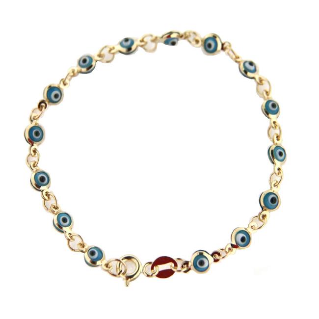 London Collection 18k Light Blue Enamel Evil Eye Bracelet