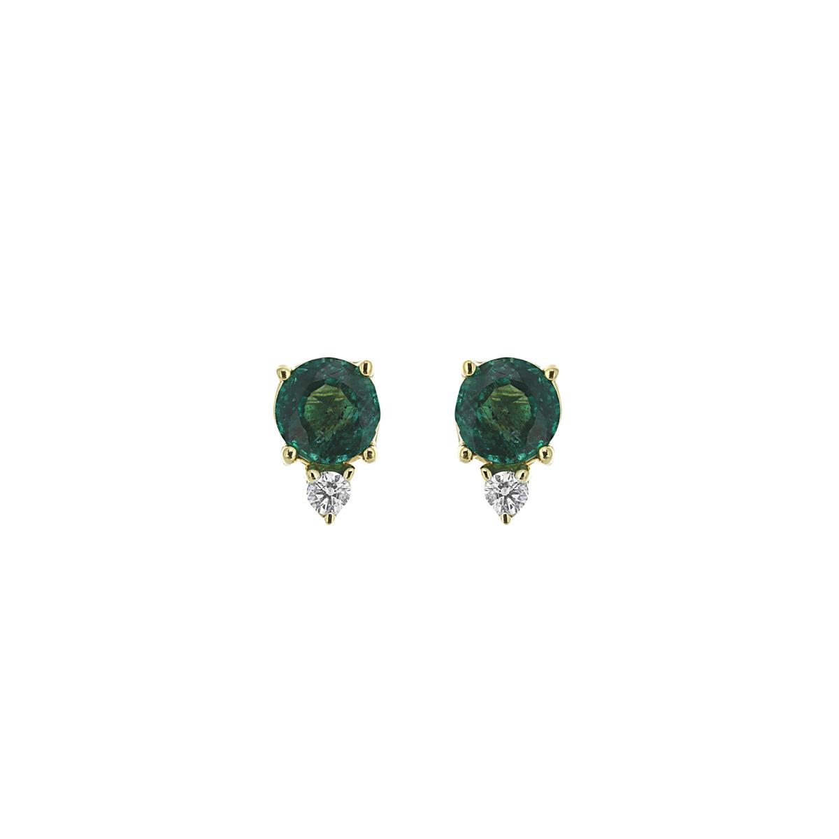 London Collection 14k Gemstone and Diamond Stud Earrings